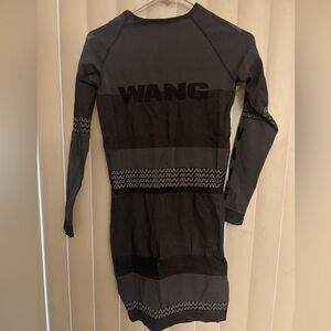 Alexander Wang Gray and Black Sheath Dress with Raglan Sleeves